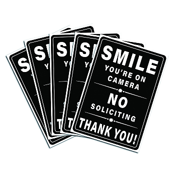 Waterproof PVC Warning Sign Stickers, Rectangle, Word, 25x17.5cm