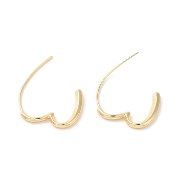 Brass Studs Earrings, Heart, Real 14K Gold Filled, 24.5x2mm