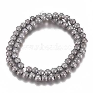 Placage sous vide brins de perles d'hématite synthétique magnétique(G-I276-02-6mm)-2