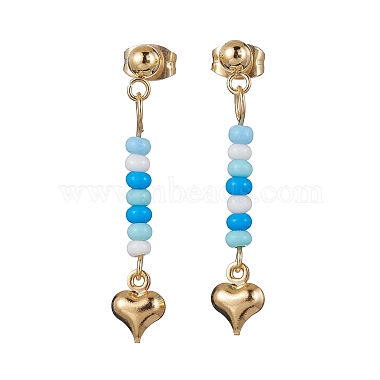 boucles d'oreilles pendantes en forme de cœur en acier inoxydable doré 304(EJEW-JE05538)-2