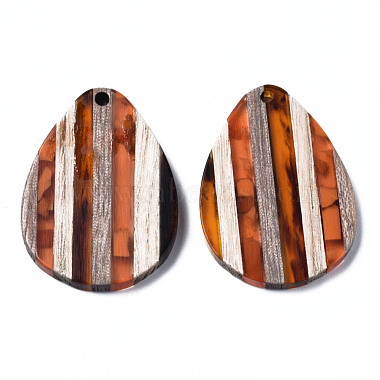 Stripe Resin & Walnut Wood Pendants(RESI-N025-015A-D02)-2