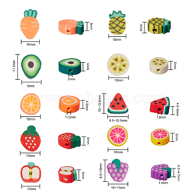 150Pcs 10 Style Handmade Polymer Clay Beads(CLAY-CJ0001-23)-2