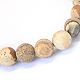 Chapelets de perles rondes en jaspe mat avec image naturelle(X-G-E334-8mm-26)-2