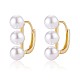 Triple Shell Pearl Beaded Hoop Earrings(JE1001A)-1