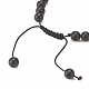 4Pcs 4 Color Natural Obsidian & Synthetic Hematite Braided Bead Bracelet with Cubic Zirconia(BJEW-JB08117)-7
