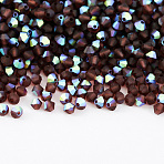 Preciosa&reg Crystal Beads, Czech Crystal, Bicone(451 69 302 Rondelle), 90100 20019 Burgundy AB Matt, 4mm, Hole: 0.8mm(X-PRC-BA4-90100-20019)