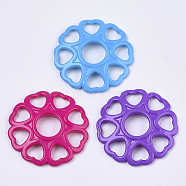 Opaque Acrylic Filigree Joiners Links, Flower, Mixed Color, 33x32.5x4.5mm, about 350pcs/500g(SACR-N008-023)