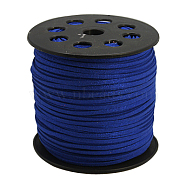 Glitter Powder Faux Suede Cord, Faux Suede Lace, Blue, 3mm, 100yards/roll(300 feet/roll)(LW-D001-1011)