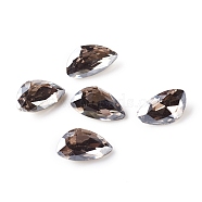 Glass Rhinestone Cabochons, Pointed Back & Back Plated, Faceted, Right Teardrop, Satin, 8x14x5mm(RGLA-I003-F03-001SA)