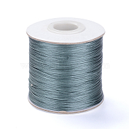 Waxed Polyester Cord, Bead Cord, Gray, 0.5mm, about 169.51~174.98 Yards(155~160m)/Roll(YC-0.5mm-157)