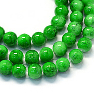 Baking Painted Glass Round Beads Strands, Lime Green, 8.5mm, Hole: 8.5~9mm, hole: 1.5mm, about 105pcs/strand, 31.8 inch(X-DGLA-Q019-8mm-50)
