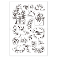 PVC Plastic Stamps, for DIY Scrapbooking, Photo Album Decorative, Cards Making, Stamp Sheets, Flower Pattern, 16x11x0.3cm(DIY-WH0167-56-57)