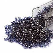 TOHO Round Seed Beads, Japanese Seed Beads, (325) Gold Luster Light Tanzanite, 8/0, 3mm, Hole: 1mm, about 222pcs/bottle, 10g/bottle(SEED-JPTR08-0325)