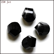 Imitation Austrian Crystal Beads, Grade AAA, Faceted, Polygon, Black, 10mm, Hole: 0.9~1mm(SWAR-F085-10mm-23)
