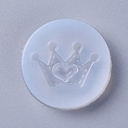 Silicone Molds, Resin Casting Molds, For UV Resin, Epoxy Resin Jewelry Making, Crown, White, 43x8mm, Crown: 22x34mm(X-DIY-L026-042)