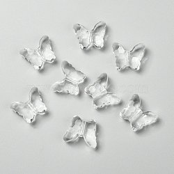 Transparent Acrylic Beads, Butterfly, Clear, about 22mm long, 18mm wide, 9mm thick, hole: 2mm(X-PL405Y-6)