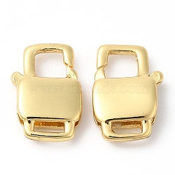 Brass Lobster Claw Clasps, Padlock, Cadmium Free & Lead Free, Long-Lasting Plated, Real 18K Gold Plated, 12x8x3mm(KK-R143-26G)