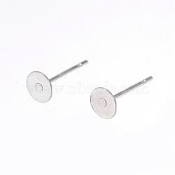 304 Stainless Steel Stud Earring Findings, Stainless Steel Color, 12x5mm, Pin: 0.8mm(STAS-D448-088P-5mm)