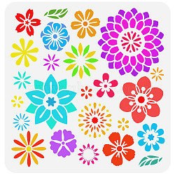 PET Hollow Out Drawing Painting Stencils, for DIY Scrapbook, Photo Album, Flower Pattern, 30x30cm(DIY-WH0391-0072)