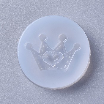 Silicone Molds, Resin Casting Molds, For UV Resin, Epoxy Resin Jewelry Making, Crown, White, 43x8mm, Crown: 22x34mm