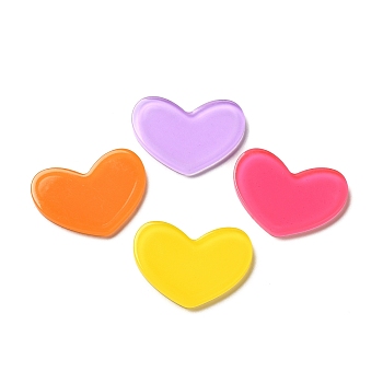 Acrylic Cabochons, Heart, Mixed Color, 21.5x29x2.5mm
