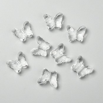 Transparent Acrylic Beads, Butterfly, Clear, about 22mm long, 18mm wide, 9mm thick, hole: 1.6~1.8mm