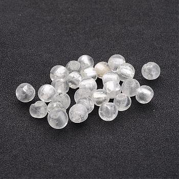 Handmade Silver Foil Glass Beads, Round, Clear, 7.5~8.5mm, Hole: 1mm