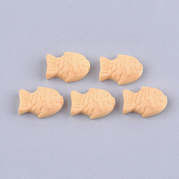 Resin Decoden Cabochons, Imitation Food, Fish Biscuit, Navajo White, 13x18x6mm