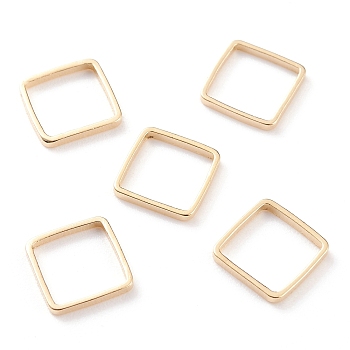 Brass Linking Rings, Long-Lasting Plated, Square, Real 24K Gold Plated, 8x8x1mm, Inner Diameter: 7x7mm