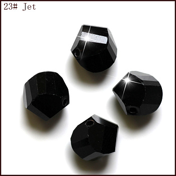 Imitation Austrian Crystal Beads, Grade AAA, Faceted, Polygon, Black, 10mm, Hole: 0.9~1mm