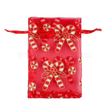 Red Candy Cane Organza Bags