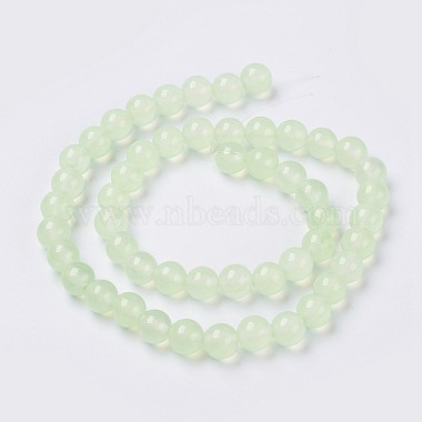 Natürliche weiße Jade perlen Stränge(G-G756-M-6mm)-3