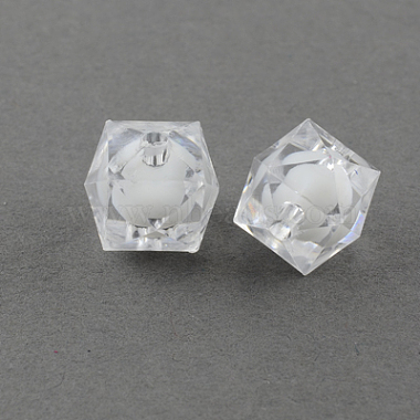 8mm Clear Cube Acrylic Beads