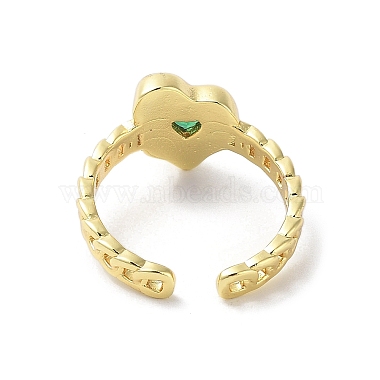 Glass Heart Open Cuff Ring(RJEW-A035-01G-01)-3