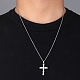 Brass Micro Pave Clear Zirconia Cross Pendant Necklaces(NJEW-M211-05A-P)-3