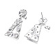 Cubic Zirconia Triangle Dangle Stud Earrings(EJEW-N011-52-02P)-2