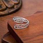 Hollow 304 Stainless Steel Cuff Open Rings, Stainless Steel Color, US Size 4 1/4(15~20mm)(WG5EF02-02)