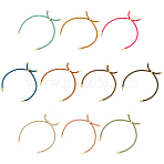 10Pcs 10 Colors Braided Cotton Cord Slider Bracelet Making, with Rack Plating Brass Findings, Real 18K Gold Plated, Mixed Color, 8-5/8x1/8 inch(22x0.3cm), Hole: 2mm, 1pc/color(MAK-UN0001-65)