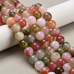 Natural Agate Beads Strands, Round, 10.5mm, Hole: 0.8mm, about 38pcs/strand, 15.16''(38.5cm)(G-F814-A02-10mm)