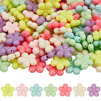 150Pcs Opaque Acrylic Beads, Flower, Faceted, Mixed Color, 13.5x14x4mm, Hole: 1.5mm(TACR-PA0001-16)