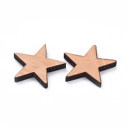 Unfinished Blank Wood Cabochons, Undyed, Star, BurlyWood, 36x39x5mm(WOOD-WH0098-86)