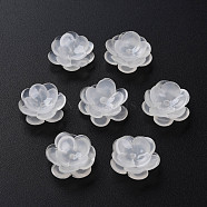 Plastic Beads, Flower, Creamy White, 13x13x5.5~6.5mm, Hole: 1~1.4mm(KY-N015-70-05)