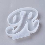 Letter DIY Silicone Molds, For UV Resin, Epoxy Resin Jewelry Making, Letter.R, 48x60x8mm, Inner Diameter: 39x44mm(X-DIY-I034-08R)