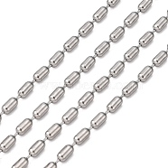 304 Stainless Steel Ball Chains, Beaded Chain, Stainless Steel Color, 3mm(CHS-K001-71)