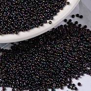 MIYUKI Round Rocailles Beads, Japanese Seed Beads, 15/0, (RR454) Metallic Dark Plum Iris, 1.5mm, Hole: 0.7mm, about 5555pcs/10g(X-SEED-G009-RR0454)