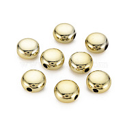 UV Plating Acrylic Beads, Flat Round, Gold, 12.5x12x7.5mm, Hole: 2.5mm(X-PACR-T005-10)