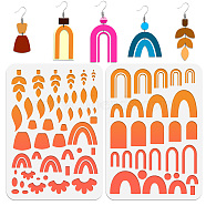 2Pcs 2 Style PET Plastic Earring Handwork Template, Card Leather Cutting Stencils, Rainbow, 29.7x21cm, 1pc/style(DIY-WH0571-001)