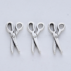 Tibetan Style Alloy Pendants, Cadmium Free& Lead Free, Scissors, Antique Silver, 17.5x8.5x1.5mm, Hole: 1.8mm, about 1136pcs/500g(TIBE-R316-007AS-RS)