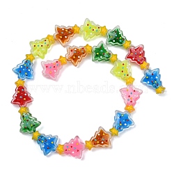 Glass Enamel Beads, Christmas Trees, Mixed Color, 18x15x7mm, Hole: 1.2mm(X1-LAMP-S070-05A)