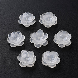 Plastic Beads, Flower, Creamy White, 13x13x5.5~6.5mm, Hole: 1~1.4mm(KY-N015-70-05)